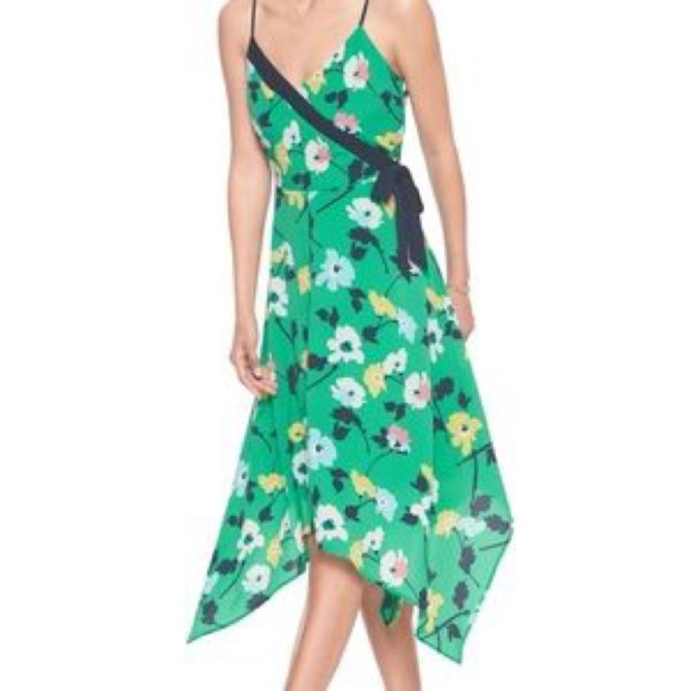 Banana Republic Midi Hankerchief Hem Floral Dress